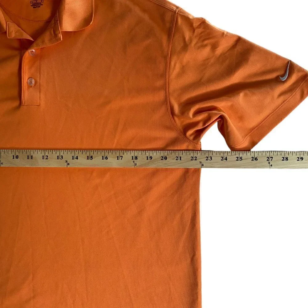 Nike Golf Mens Dri Fit Polo Shirt Orange Button Up Collar Size Large